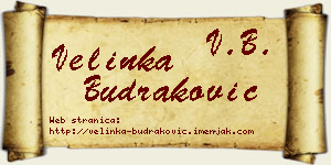 Velinka Budraković vizit kartica